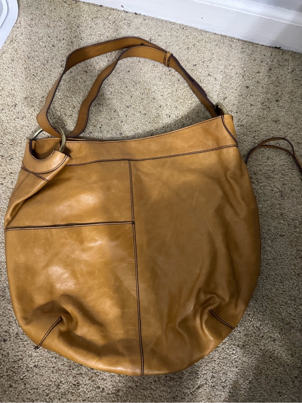 HOBO Caramel Brown Leather Shoulder Bag